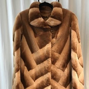 Brown sheared beaver coat